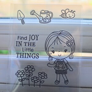 Bee stamp, Find joy in the little things stamp, Snail stamp, Joy stamp