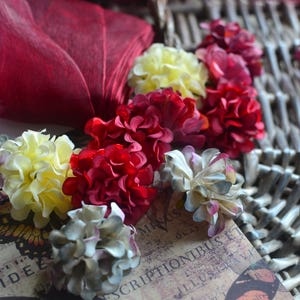 2 Silk fabric flower head, Junk journal supply, Wedding flower, Millinery flower image 5