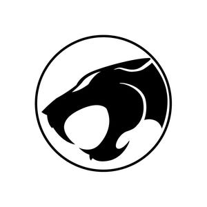 Puede incluir: Silueta en blanco y negro de la cabeza de un pantera gruñendo dentro de un círculo.