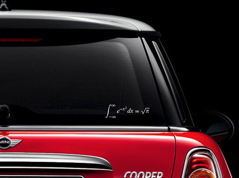 Exponential Sticker Gaussian Integral Vinyl Bumper Sticker. Gauss Math Decal. Nerd Humor ...