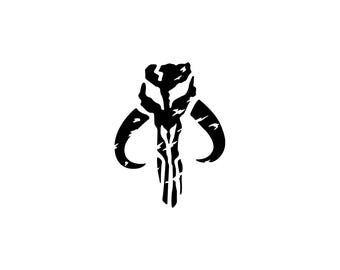 Mandalorian Logo Vinyl Bumper Sticker. Show off your love for Star Wars with the battered insignia of Mando and Baby Yoda