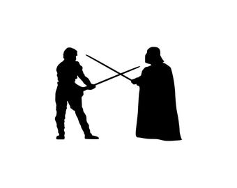 Luke vs Vader Vinyl Bumper Sticker. Show off your love for Star Wars with the iconic confrontation from Empire Strikes Back