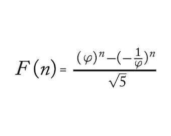 Fibonacci Formula (nth term) Vinyl Bumper Sticker. Nerd Humor, Geek Love, Dorks Unite with math stickers on your car's window. Golden Ratio