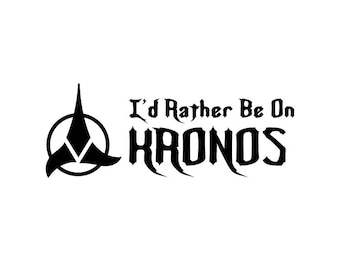 Eu prefiro estar no Kronos Vinyl Bumper Sticker. Ótimo decalque para o para-choque do seu carro, janelas, parede, capas de laptop, etc. Star Trek Klingon
