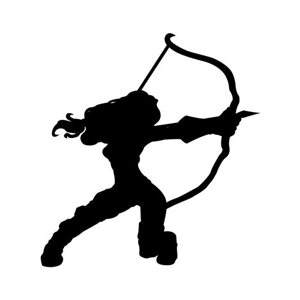 Archer Vinyl Bumper Sticker. Female fantasy elven archer. Anime cosplay decal for your bumper, windows, wall, laptop. Bow and Arrow archery