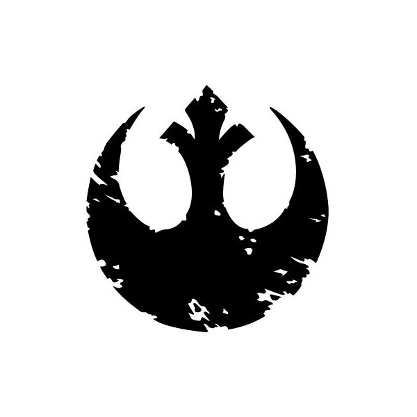 Rebel Alliance Logo Vinyl Bumper Sticker. Zeige deine Liebe zu Star Wars mit den ramponierten Insignien der Rebellenallianz. Schurke Eins