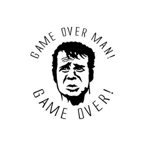 Aliens Hudson Game Over Man Vinyl Bumper Sticker. Works on car windows, bumpers, cell phones, laptops, walls, etc. Nerd Humor. Aliens