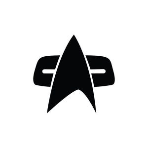 2 Star Trek Voyager / DS9 Com Badge Vinyl Bumper Stickers. Works on car windows, bumpers, cell phones, laptops, walls, etc. Nerd Humor