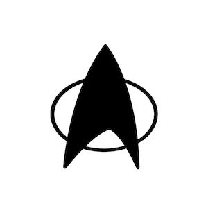 2 Star Trek Next Generation Com Badge Vinyl Bumper Stickers. Works on car windows, bumpers, cell phones, laptops, walls, etc. Nerd Humor