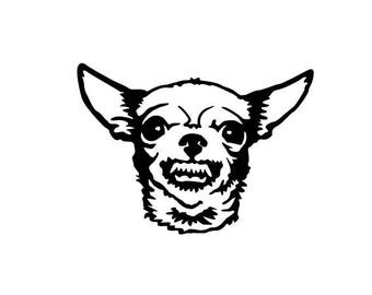 Growling Chihuahua Vinyl Bumper Sticker. Great for your bumper, window, laptop, wall, etc. Show your love for dogs with a snarling Chihuahua