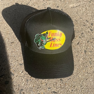 Bass pro shop - guitar play hat. Funky bass lines