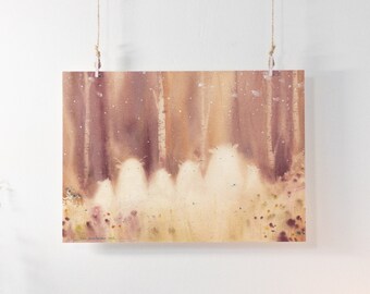 Woodland Spirits Watercolor Painting: Forest Print (A4)
