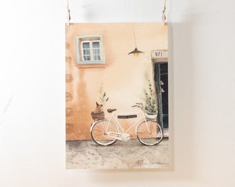 Impresión de acuarela de una bicicleta de carpincho: Botanical Store Art (A4)