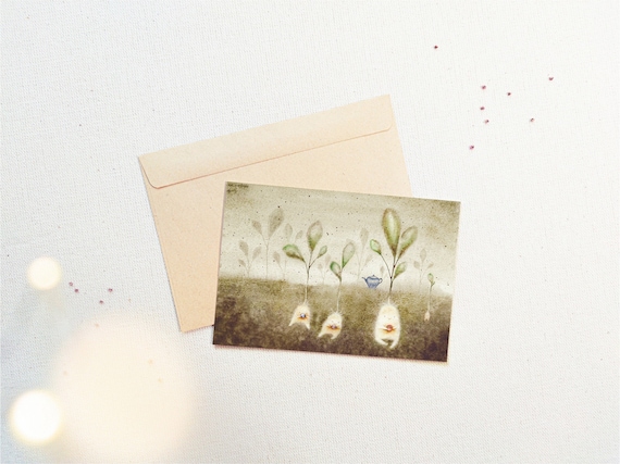 Watercolor Mandrake Print, Botanical Card, Vegetable Garden Art, Mandragora Postcard
