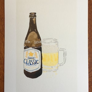 Art print Sapporo Japanese Beer with mug