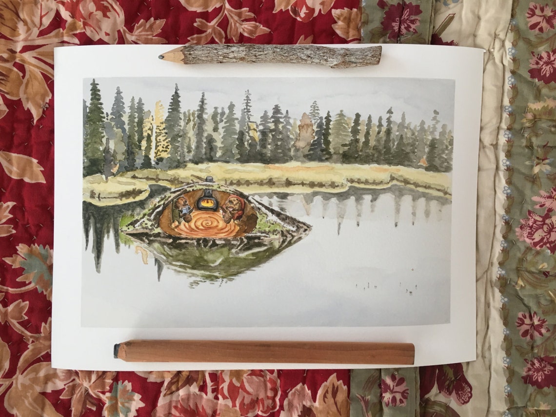 Art Print Beaver Lodge Etsy Singapore