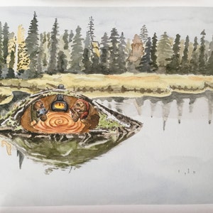 Art Print Beaver Lodge