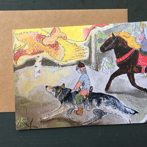 Cartão de felicitações, Ivan e o Pássaro de Fogo Aquarela