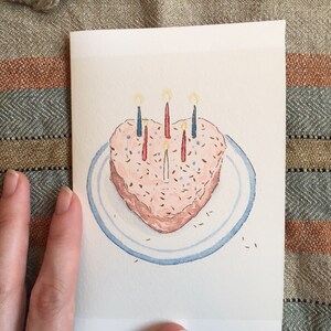 Tarjeta de pastel con forma de corazón