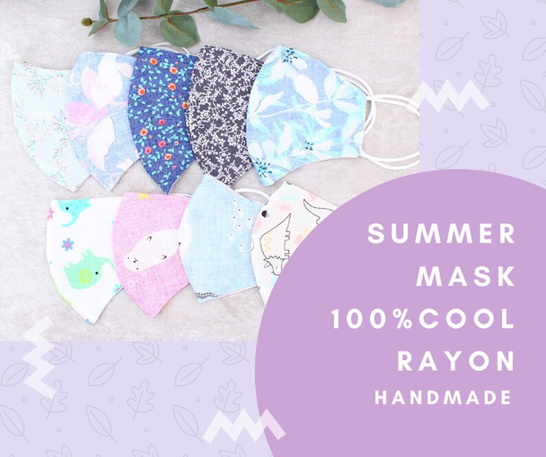 Summer Rayon Masklightweight Face Masksummer Maskreusable Etsy