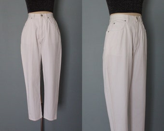 CHALK white mom jeans | 80s 90s high waisted baggy jeans | wide slouchy tapered jeans