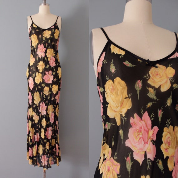Betsey Johnson maxi dress | bias cut sheer gown |