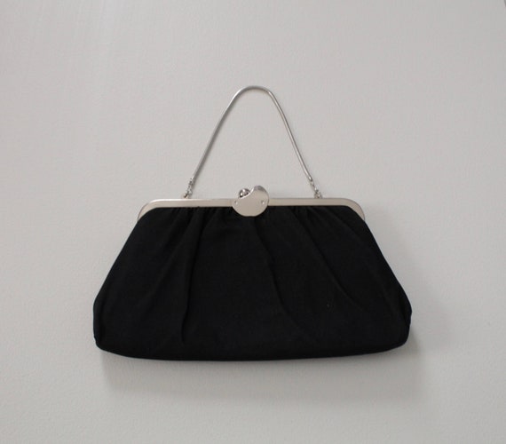 1950s evening handbag | small kiss lock purse | m… - image 1