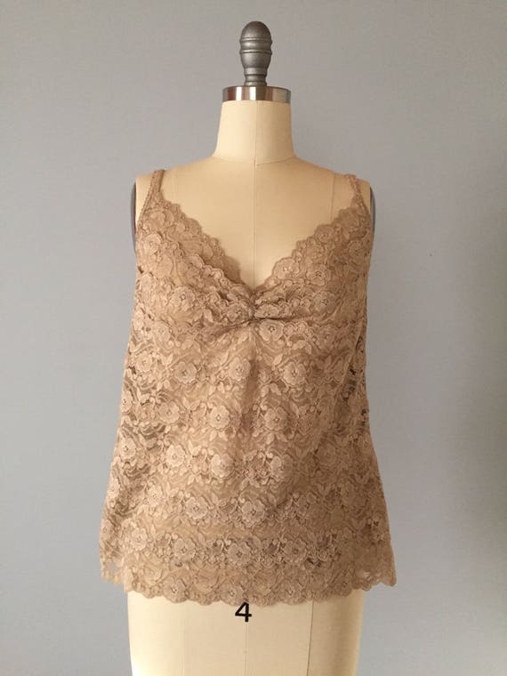 nude lace baby doll top | cascade scalloped flora… - image 3