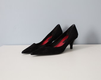 vintage stiletto heels | 90s Bandolino suede leather heels