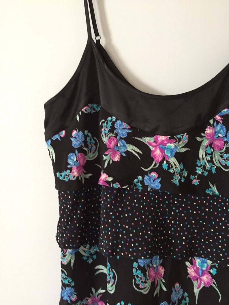 BOTANICAL top floral ruffles top confetti and flowers tank top image 4