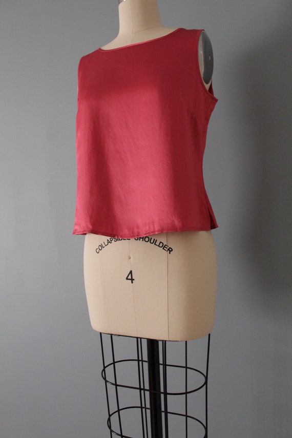 ROUGE silk tank top | 1990s silk top | liquid sil… - image 7