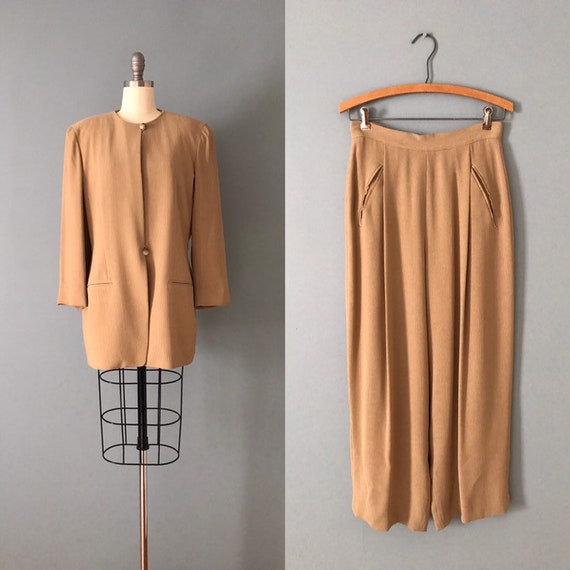 Emanuel Ungaro pant suit | almond brown suit | 199