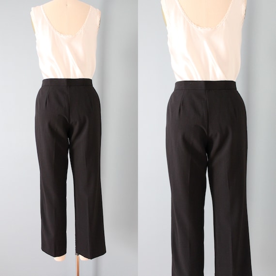 vintage minimalist pants | 90s aline cropped flar… - image 9