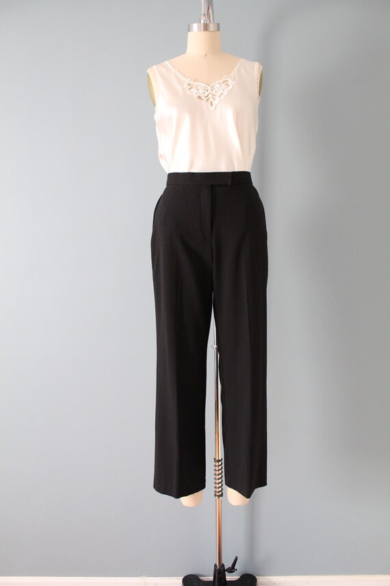 vintage minimalist pants | 90s aline cropped flar… - image 4