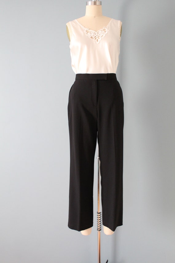 vintage minimalist pants | 90s aline cropped flar… - image 2