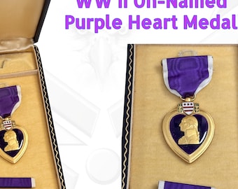 Authentic Purple Heart Medal WW II Era US Military Ribbon, no Lapel Pin 3F2