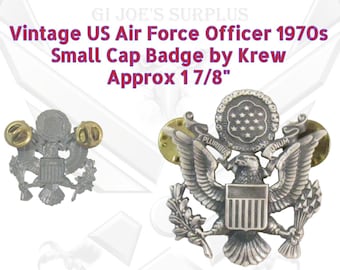 NOS Air Force USAF Vintage Officer Service Cap Hat Insignia Badge Krew 3D1