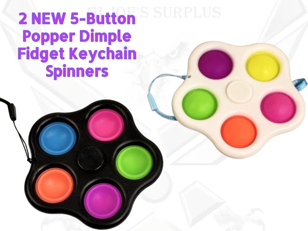 2 NEW 5-button Dimple Popper Fidget Keychain Spinners 3C4 - Etsy