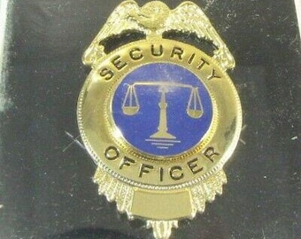 Vintage Obsolete New NOS Cadet Gold Security Officer Badge Shield Justice O4