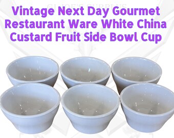 One Vintage Next Day Gourmet China White Custard Fruit 4" Side Bowl WH1