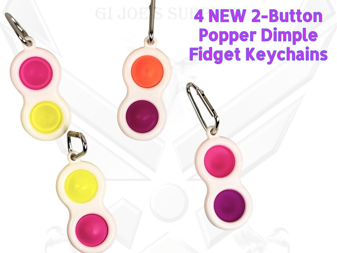4 NEW 2-button Dimple Popper Fidget Keychains 2A1 - Etsy