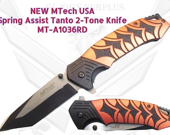 NEW MTech Basketweave Spring Assist Pocket Knife 1C2 I12A