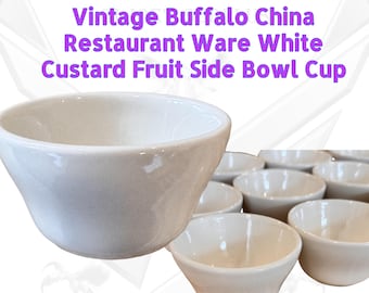 One Vintage Buffalo China White Custard Fruit Side 4" Bowl WH1
