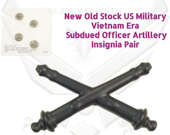 New Pair Vietnam Era Army Officer Subdued Field Artillery Insignia 8/70 5B4