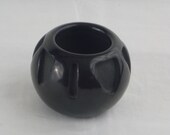 Rare Vintage Signed Sophie Cata Santa Clara Pueblo Carved Blackware Pottery Bowl