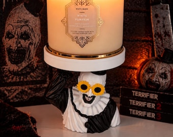 3MF DIGITAL FILE for Art the Clown/Terrifier wearing Sunflower glasses Candle Holder for 3 wick Bath and Body works Candles.