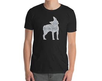 Boston Terrier T Shirt Featuring Personality Traits such as; Lively, Sturdy, Playful and more! Unisex Boston Terrier T-Shirt