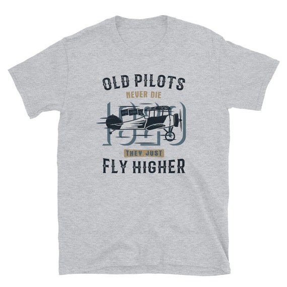 Vliegtuig piloot T-shirt oude piloten nooit ze - Etsy Nederland