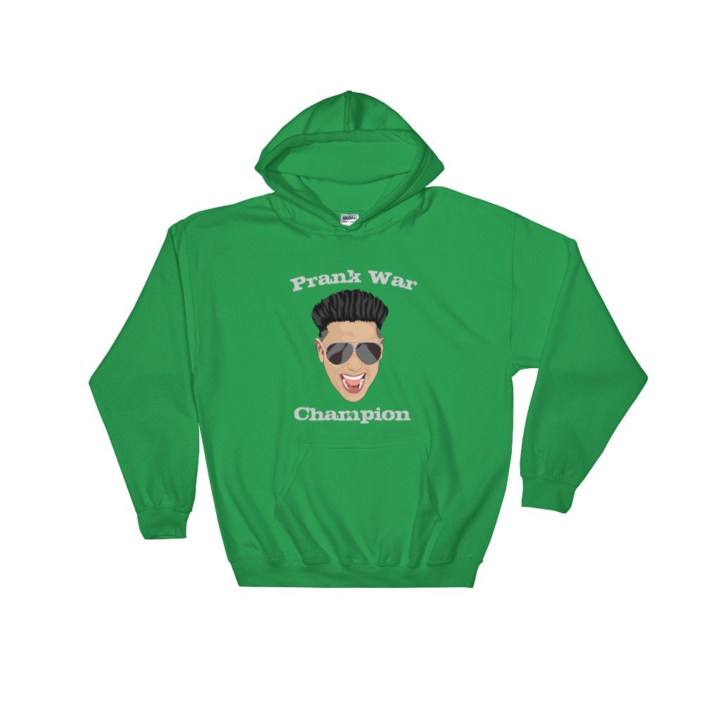 Prank War Champion Hoodie Jersey Shore DJ Pauly D is the Prank War Champ Hooded Sweatshirt Etsy Canada