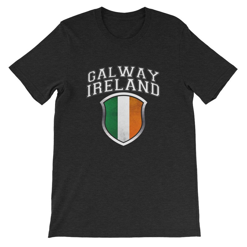 Galway Ireland T Shirt with Grunge Irish Flag Crest Etsy